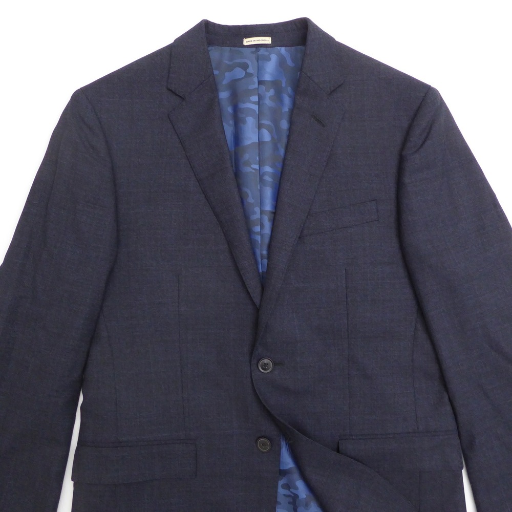 Joseph Abboud Mens Blazer Jacket Navy Blue Super 120s Wool Slim Fit 38 Short